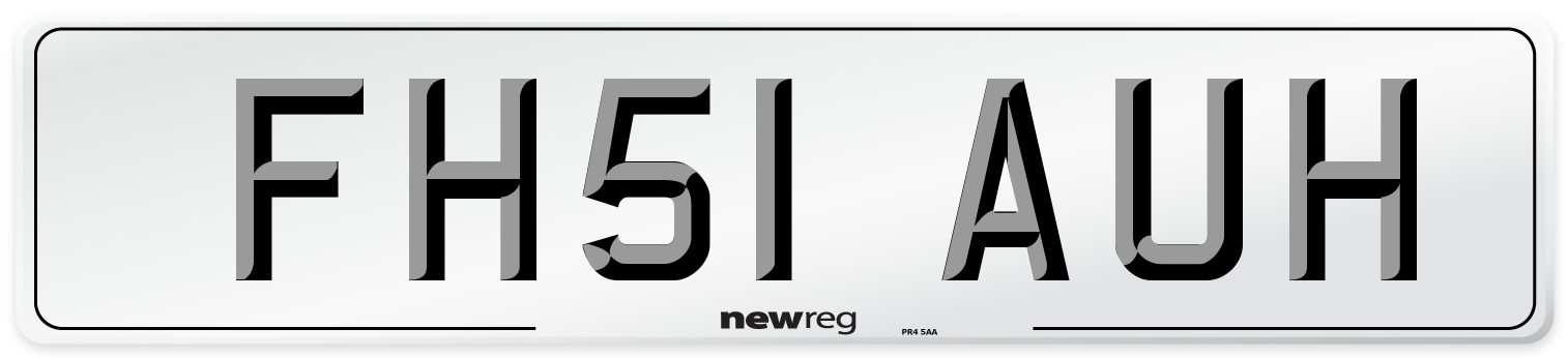 FH51 AUH Number Plate from New Reg